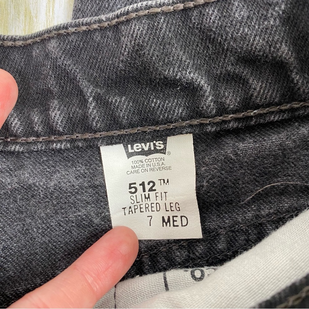 Vintage Levi’s 512 Black Slim Fit Tapered High Rise Denim Jeans - Picture 6 of 9